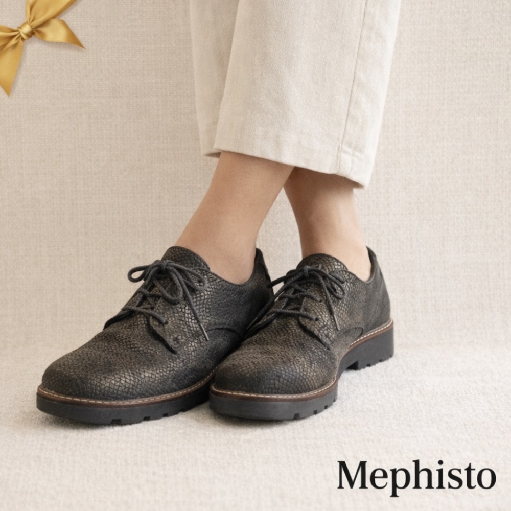 Mephisto Textured Leather Lace-Up Oxford Shoes Size 8